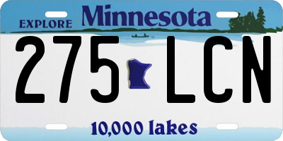MN license plate 275LCN