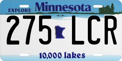 MN license plate 275LCR