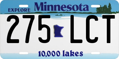 MN license plate 275LCT