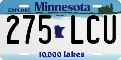 MN license plate 275LCU