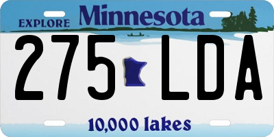 MN license plate 275LDA