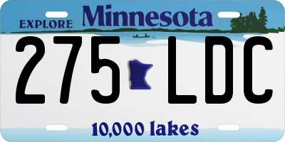 MN license plate 275LDC