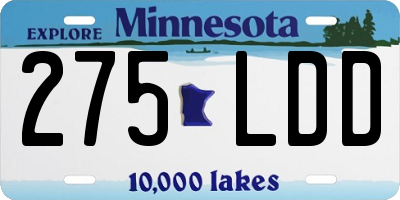 MN license plate 275LDD