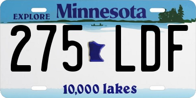 MN license plate 275LDF