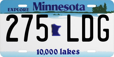 MN license plate 275LDG