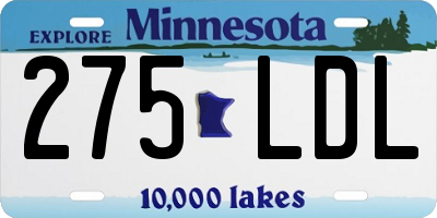 MN license plate 275LDL