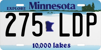 MN license plate 275LDP