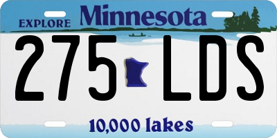 MN license plate 275LDS
