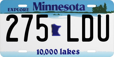 MN license plate 275LDU