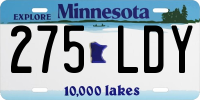 MN license plate 275LDY