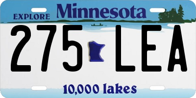 MN license plate 275LEA