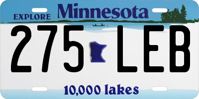 MN license plate 275LEB