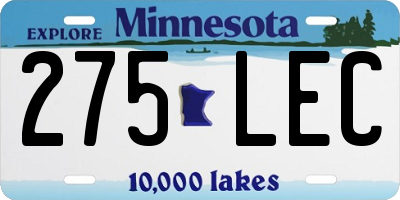 MN license plate 275LEC