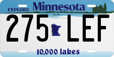 MN license plate 275LEF