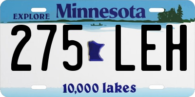 MN license plate 275LEH
