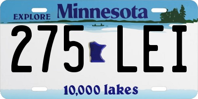 MN license plate 275LEI