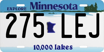 MN license plate 275LEJ