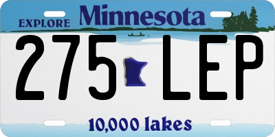 MN license plate 275LEP