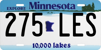 MN license plate 275LES
