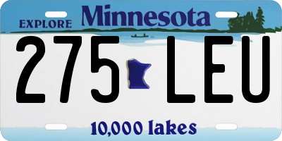MN license plate 275LEU