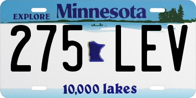 MN license plate 275LEV