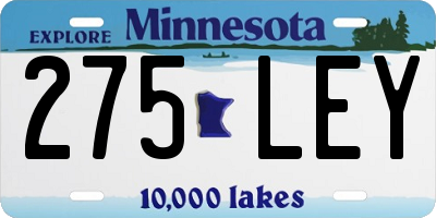 MN license plate 275LEY