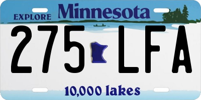 MN license plate 275LFA