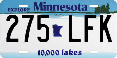MN license plate 275LFK