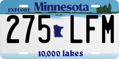 MN license plate 275LFM