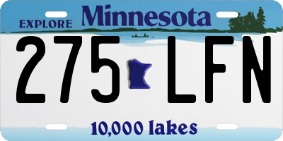 MN license plate 275LFN
