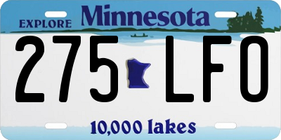 MN license plate 275LFO
