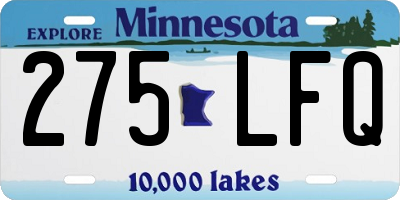 MN license plate 275LFQ