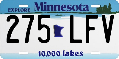 MN license plate 275LFV