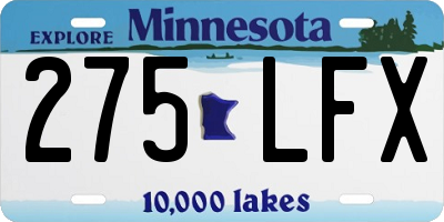 MN license plate 275LFX