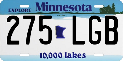 MN license plate 275LGB