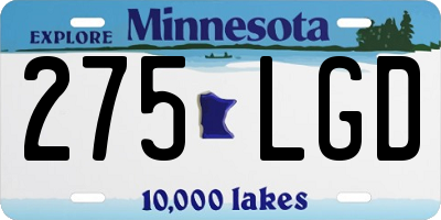 MN license plate 275LGD