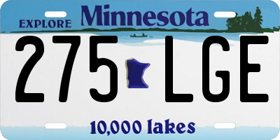 MN license plate 275LGE