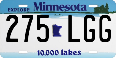 MN license plate 275LGG