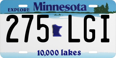 MN license plate 275LGI