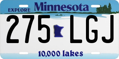 MN license plate 275LGJ
