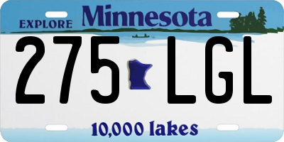 MN license plate 275LGL