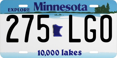 MN license plate 275LGO