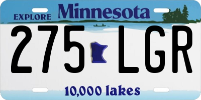 MN license plate 275LGR