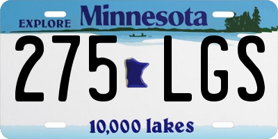 MN license plate 275LGS