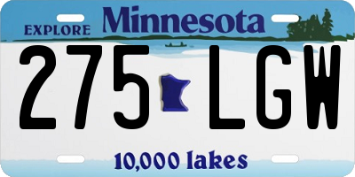 MN license plate 275LGW