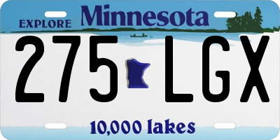 MN license plate 275LGX