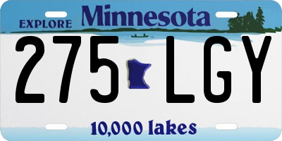 MN license plate 275LGY