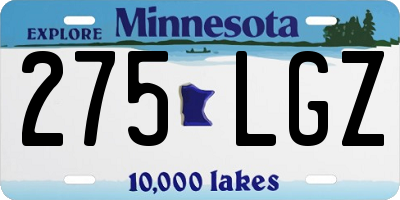 MN license plate 275LGZ