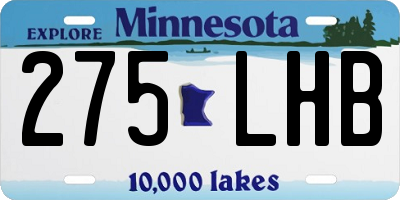 MN license plate 275LHB