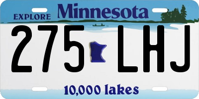 MN license plate 275LHJ